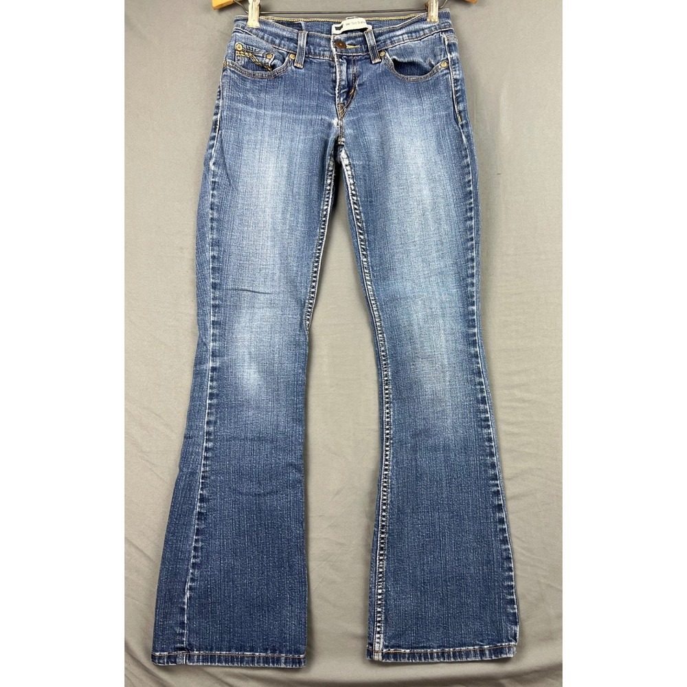 Levi's 524 Too Superlow Jeans Womens 25 Bootcut Blue Denim Low Rise Fair